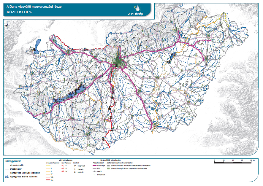 közlekedési térkép magyarország Vízi és szárazföldi közlekedés | KÖRnyezetvédelmi INFOrmáció közlekedési térkép magyarország