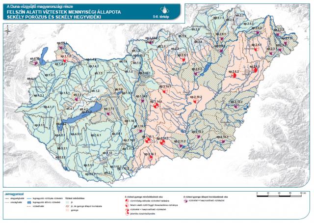 Felszín alatti víztestek (sekély porózus és sekély hegyvidéki) mennyiségi állapo