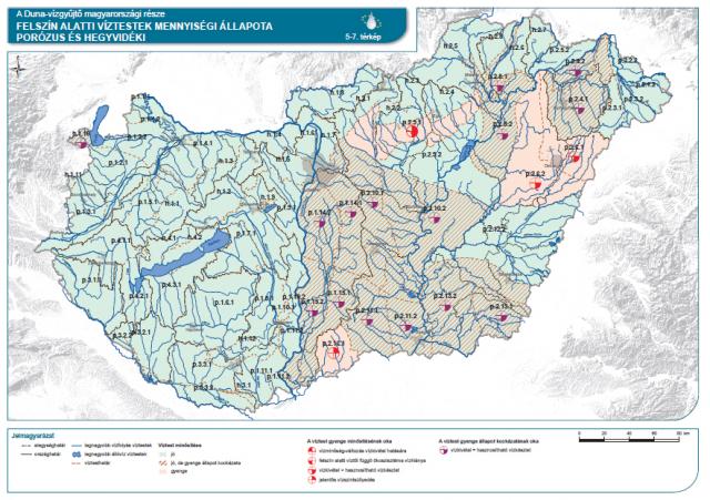 Felszín alatti víztestek (porózus és hegyvidéki) mennyiségi állapota
