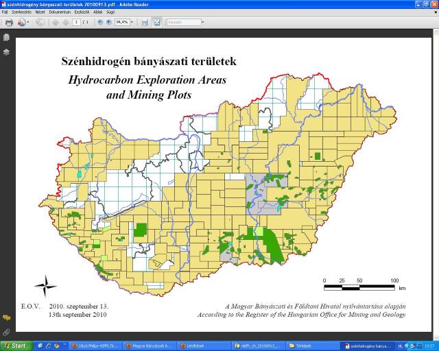 Szénhidrogén bányászati területek 