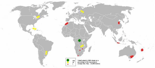 Cobalt production on Earth