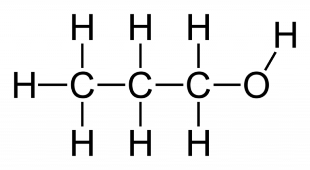 http://en.wikipedia.org/wiki/File:Propan-1-ol-2D-flat.png