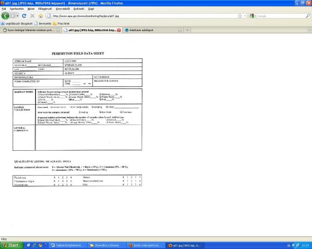 Periphyton Field Datasheet