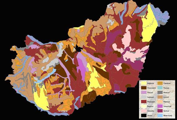 Soil types in Hungary